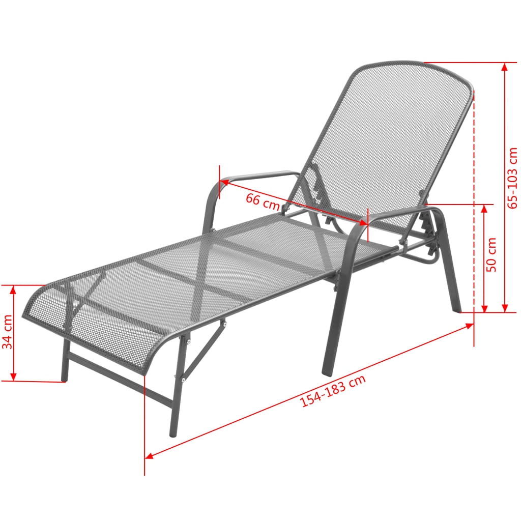 Chaise longue Acier Anthracite