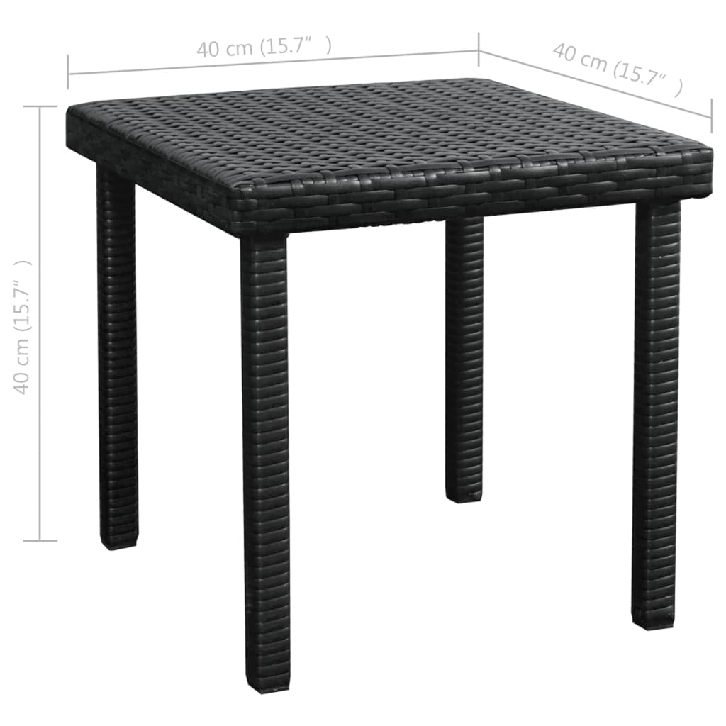 Chaise longue avec coussin et table Résine tressée Noir