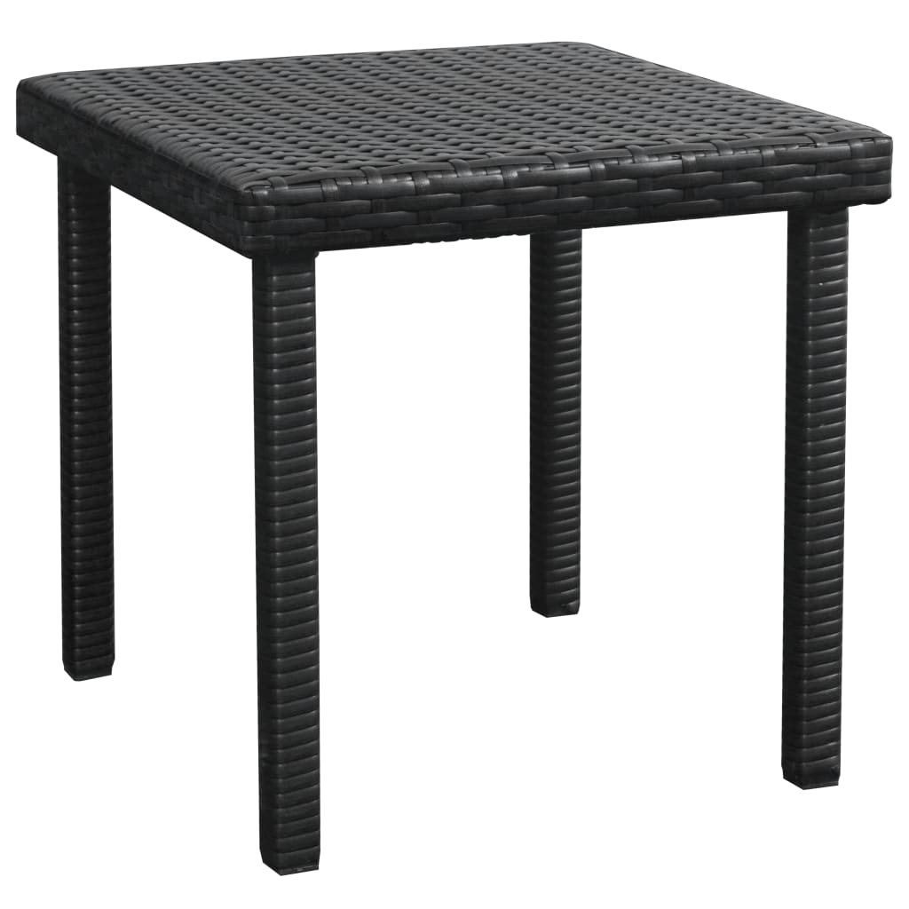 Chaise longue avec coussin et table Résine tressée Noir