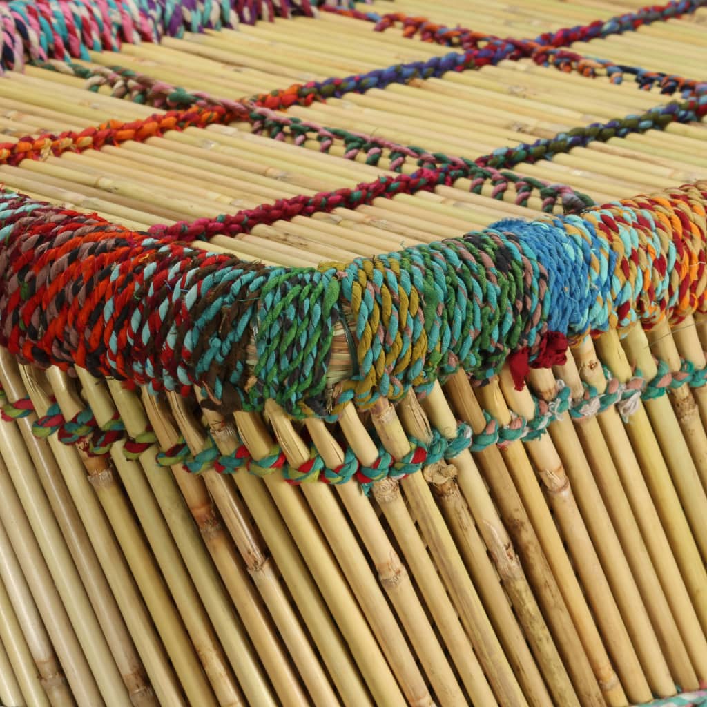 Table basse Bambou avec Détails Chindi Multicolore