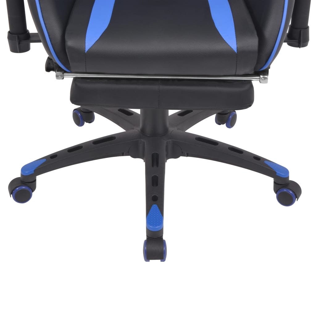 Chaise de bureau inclinable avec repose-pied Bleu