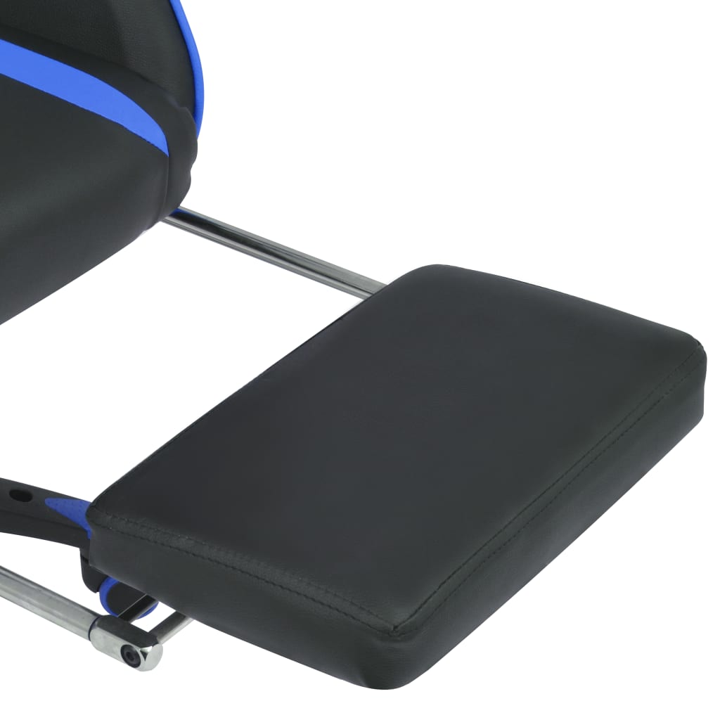 Chaise de bureau inclinable avec repose-pied Bleu