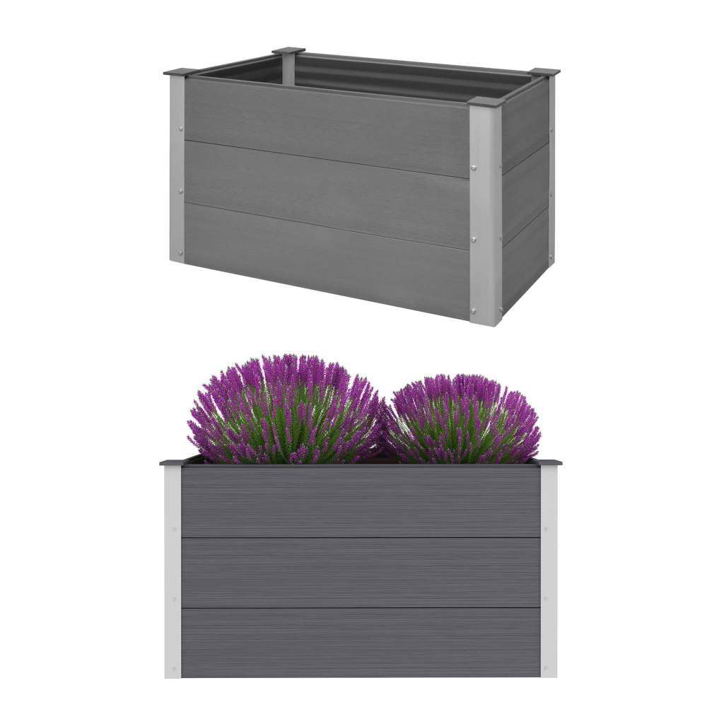 Lit surélevé de jardin WPC 100 x 50 x 54 cm Gris