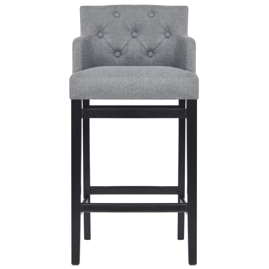 Tabourets de bar 2 pcs Gris clair Tissu