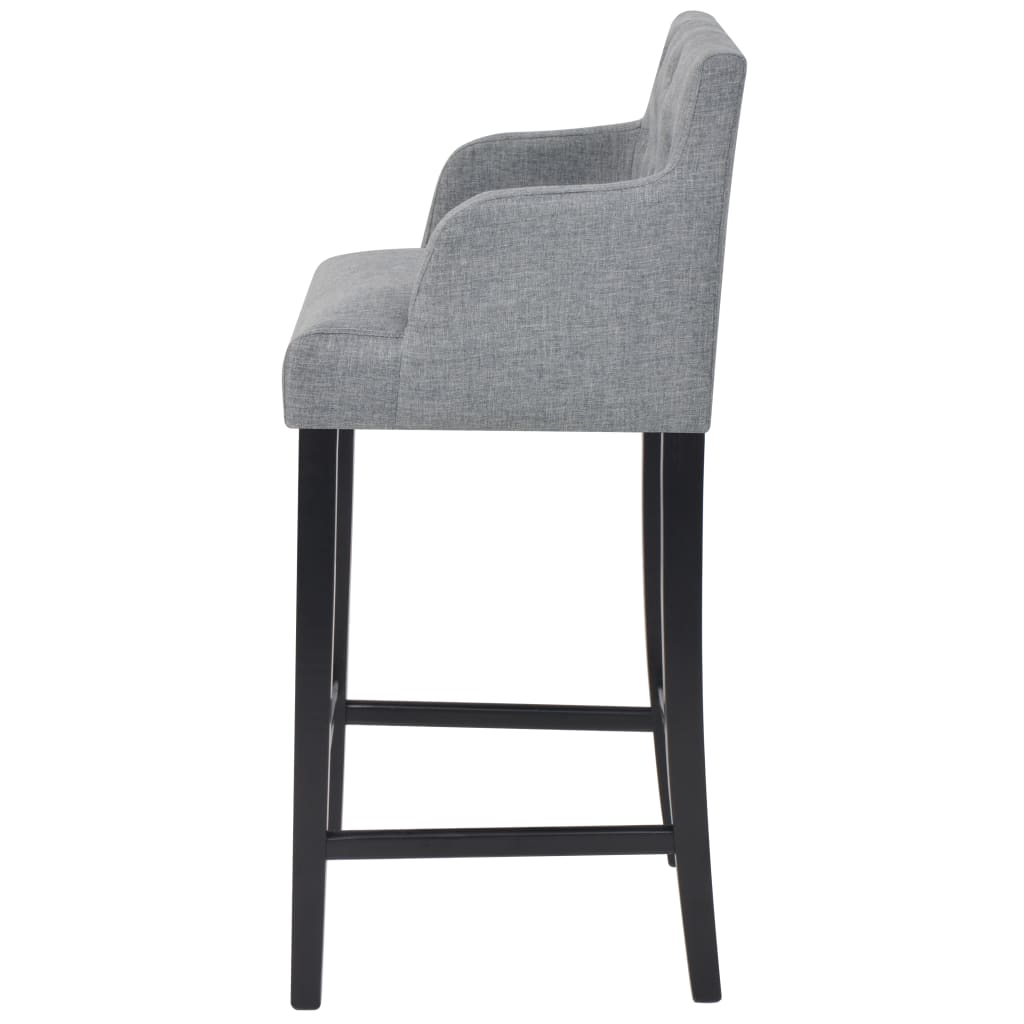Tabourets de bar 2 pcs Gris clair Tissu