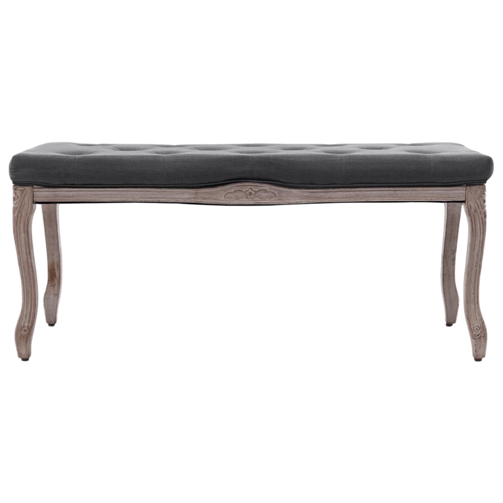 Banc Lin Bois solide 110x38x48 cm Gris foncé