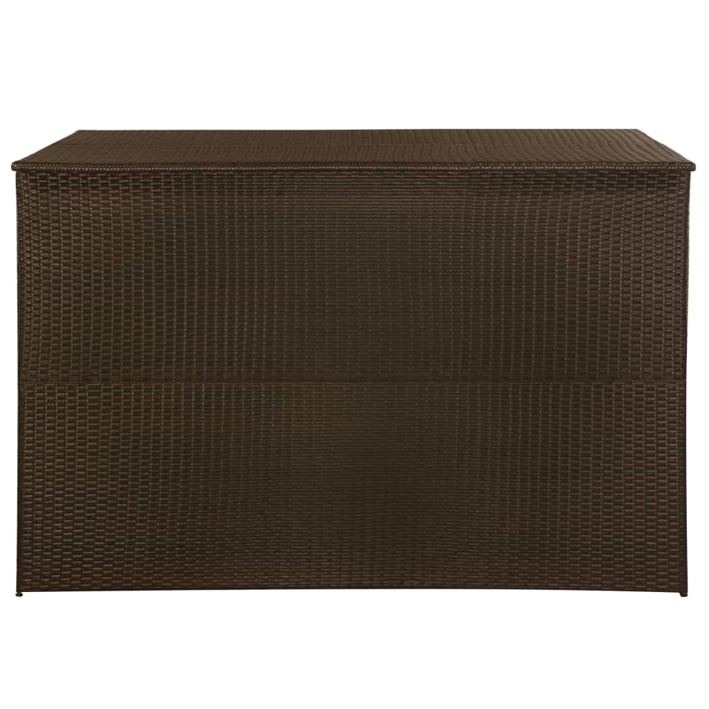 Boîte de stockage de jardin Marron 150x100x100cm Résine tressée