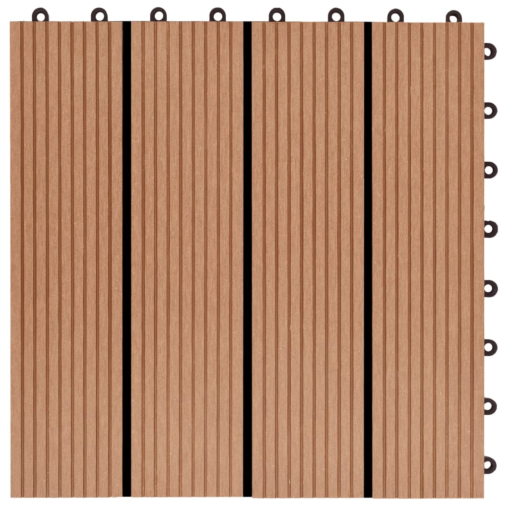 Carreau de terrasse 11 pcs WPC 30 x 30 cm 1 m² Couleur Teck