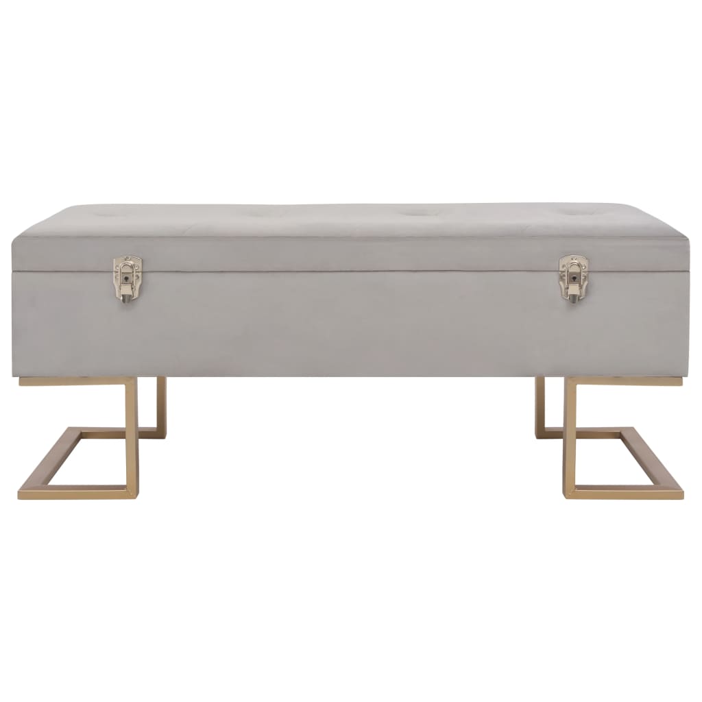 Banc avec compartiment de rangement 105 cm Gris Velours