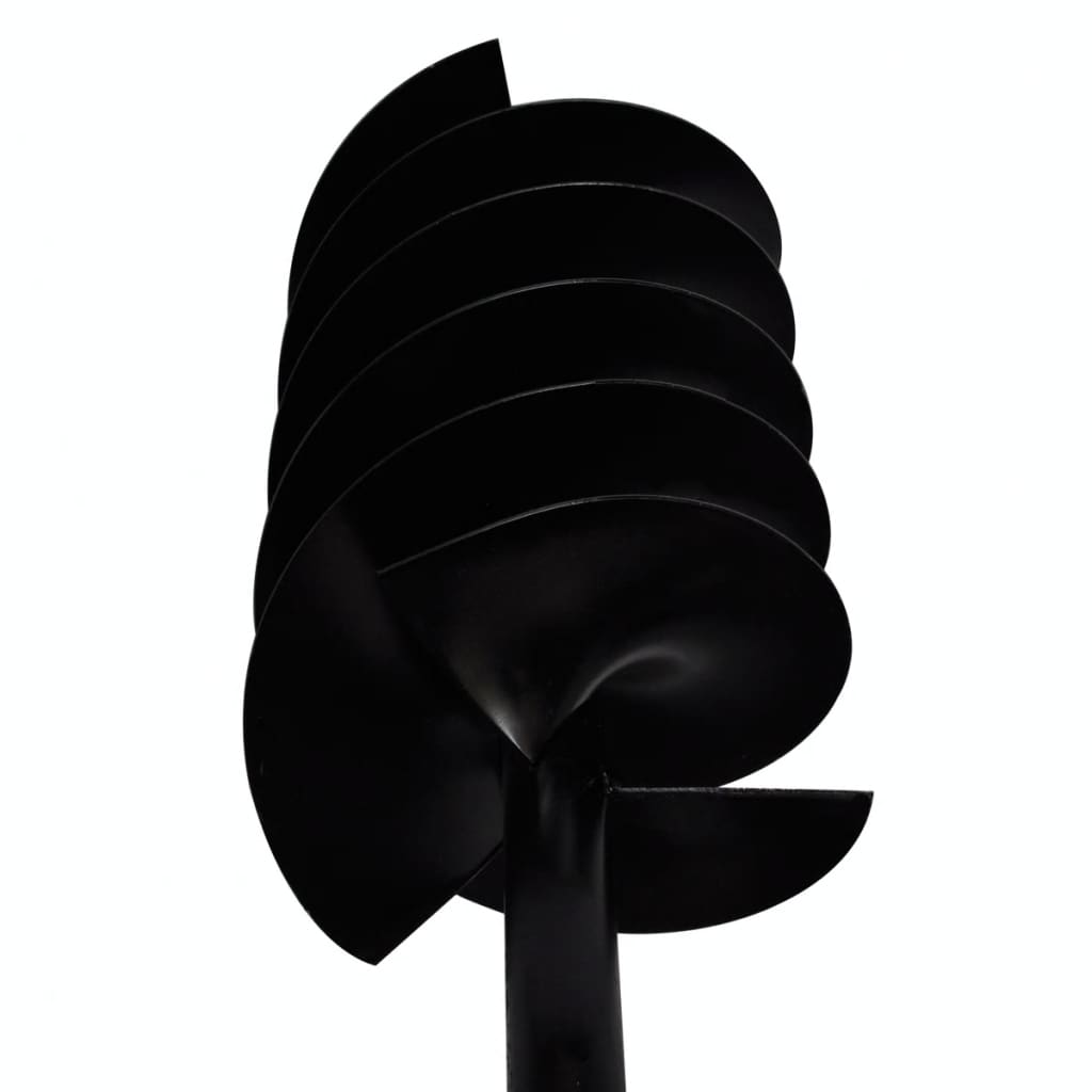 Tarière de sol avec mèche de tarière 150 mm Acier Noir