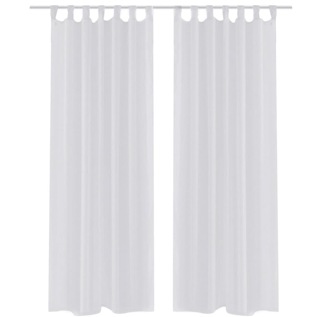 Rideau fin Blanc 140x245 cm 2 pcs