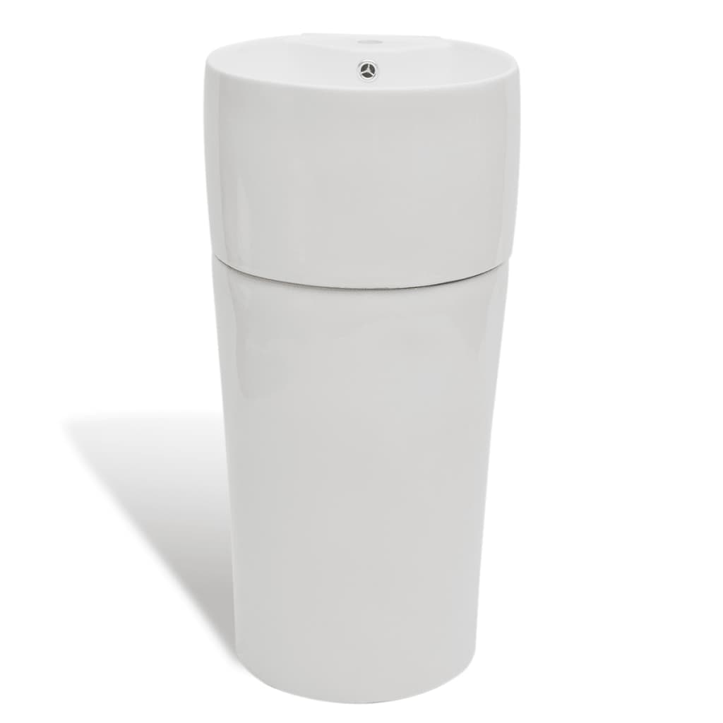 Vasque à trou de trop-plein/robinet céramique Blanc pour salle de bain
