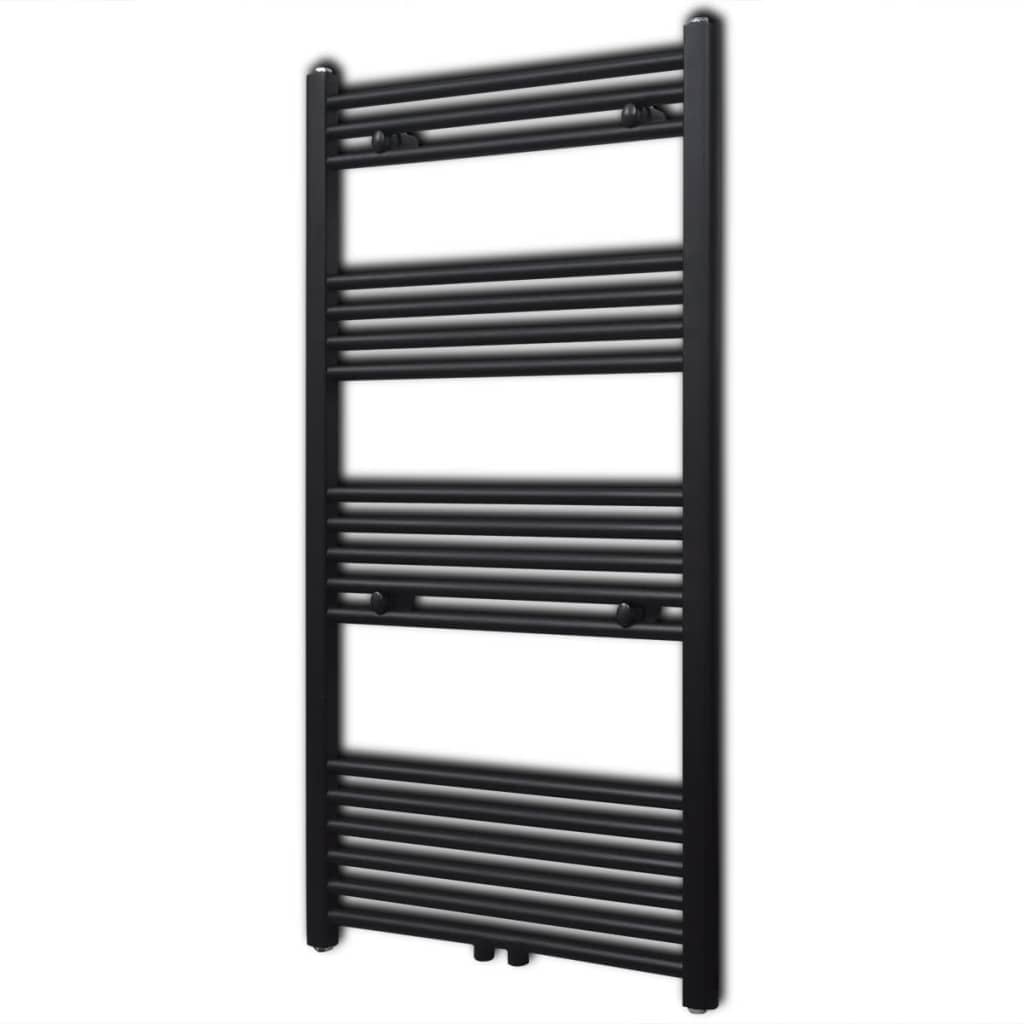 Sèche-serviettes eau chaude à rails droits Noirs de 600 x 1160 mm