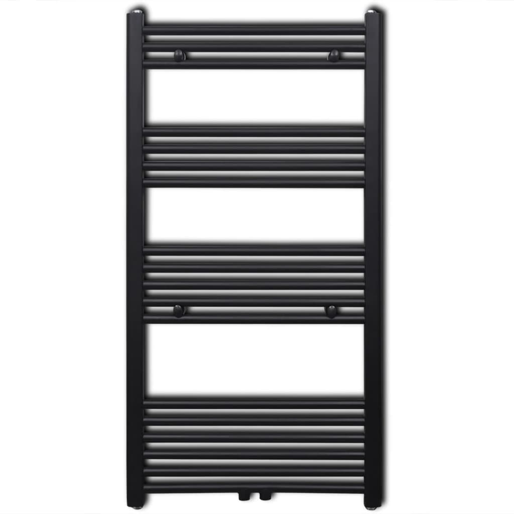 Sèche-serviettes eau chaude à rails droits Noirs de 600 x 1160 mm