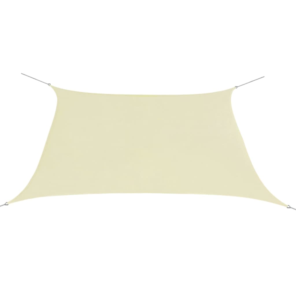 Parasol en tissu Oxford carré 3,6 x 3,6 m Crème