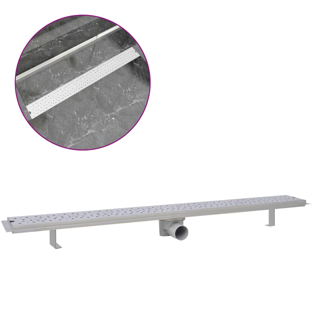 Drain de douche linéaire 1030 x 140 mm Acier inoxydable