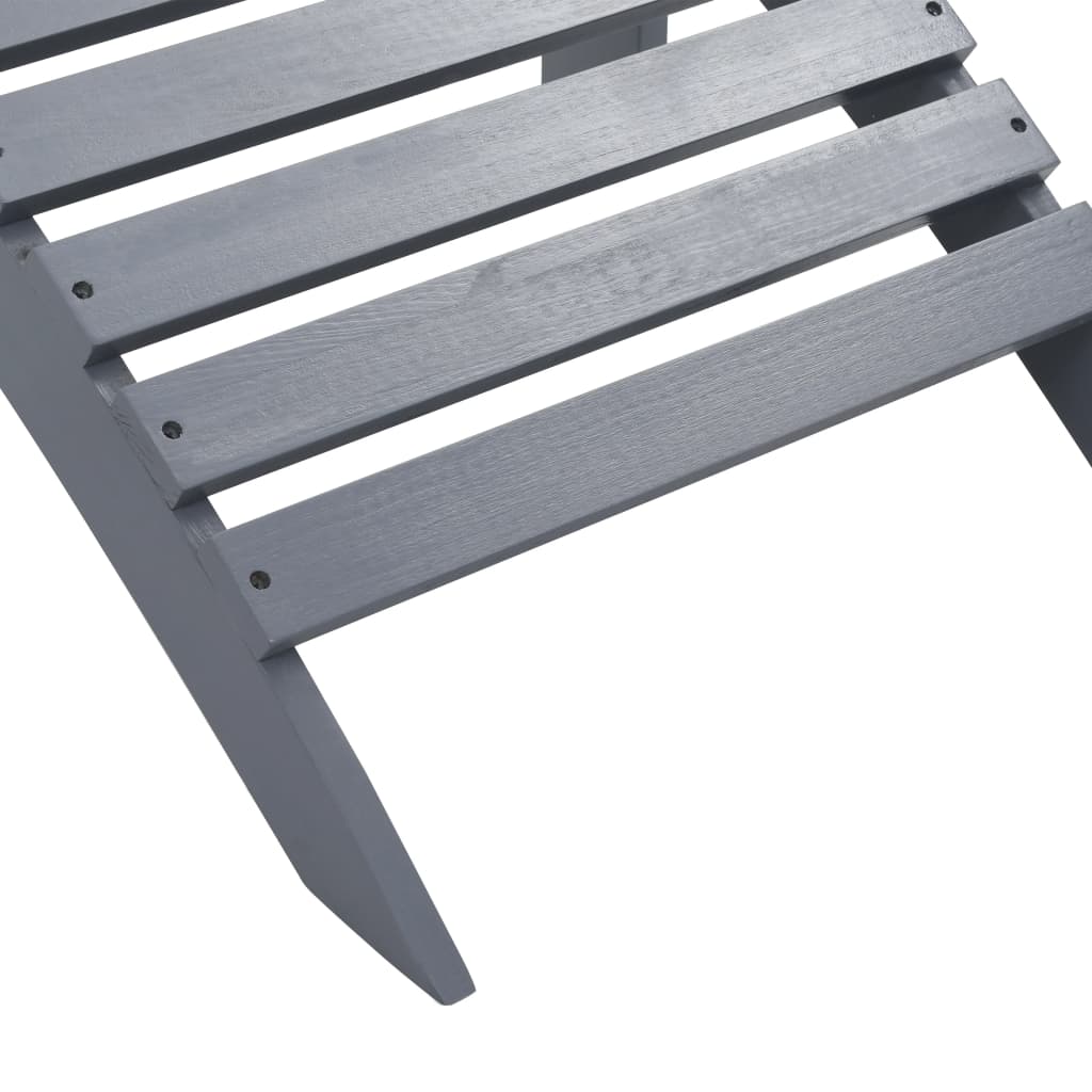 Chaise de jardin avec pouf Bois Gris