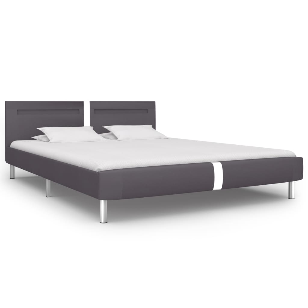Cadre de lit avec LED Gris Similicuir 180 x 200 cm