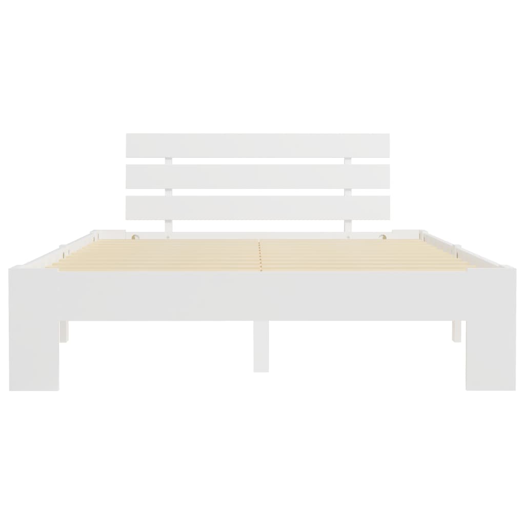 Cadre de lit Blanc Bois de pin massif 140 x 200 cm