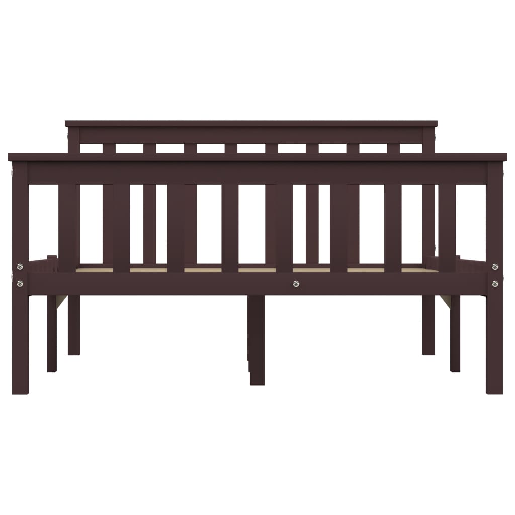 Cadre de lit Marron foncé Bois de pin massif 120 x 200 cm