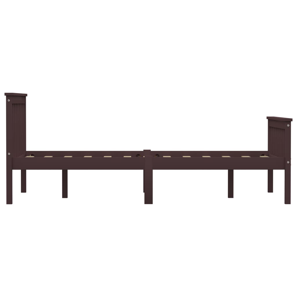 Cadre de lit Marron foncé Bois de pin massif 120 x 200 cm