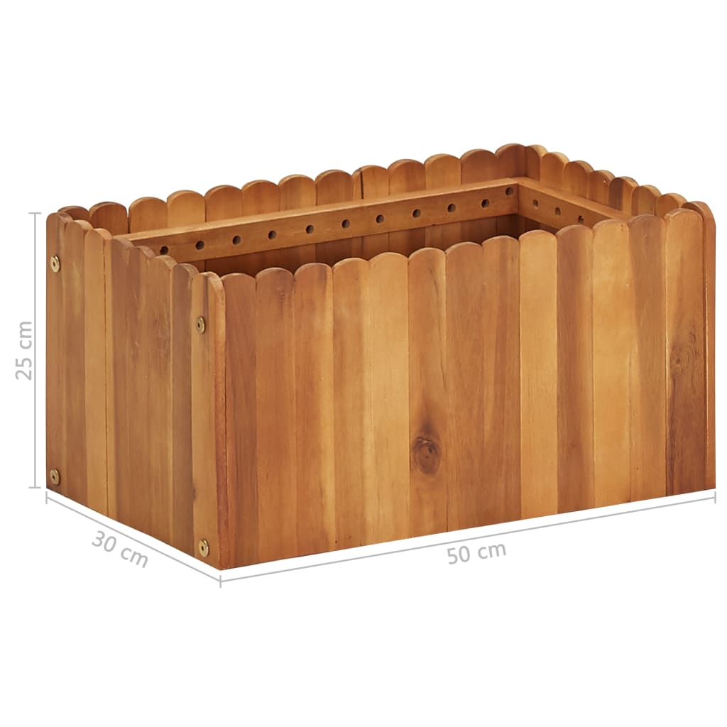 Lit surélevé de jardin 50x30x25 cm Bois massif d'acacia