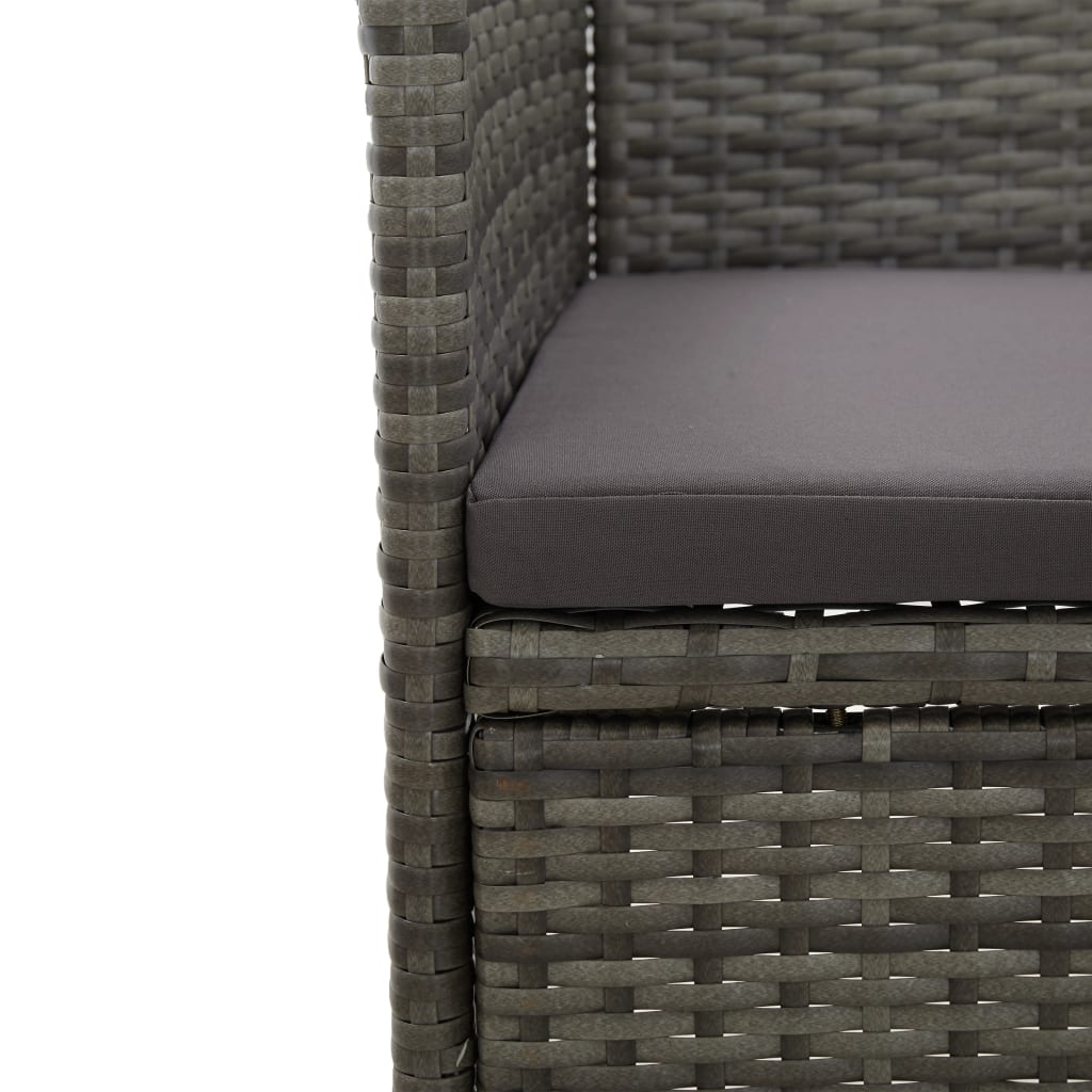 Chaises de salle à manger de jardin 2 pcs Résine tressée Gris