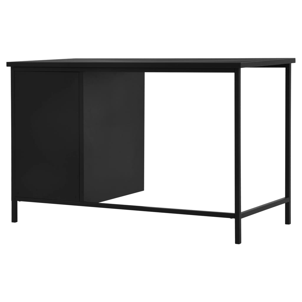 Bureau industriel avec tiroirs Noir 120x55x75 cm Acier