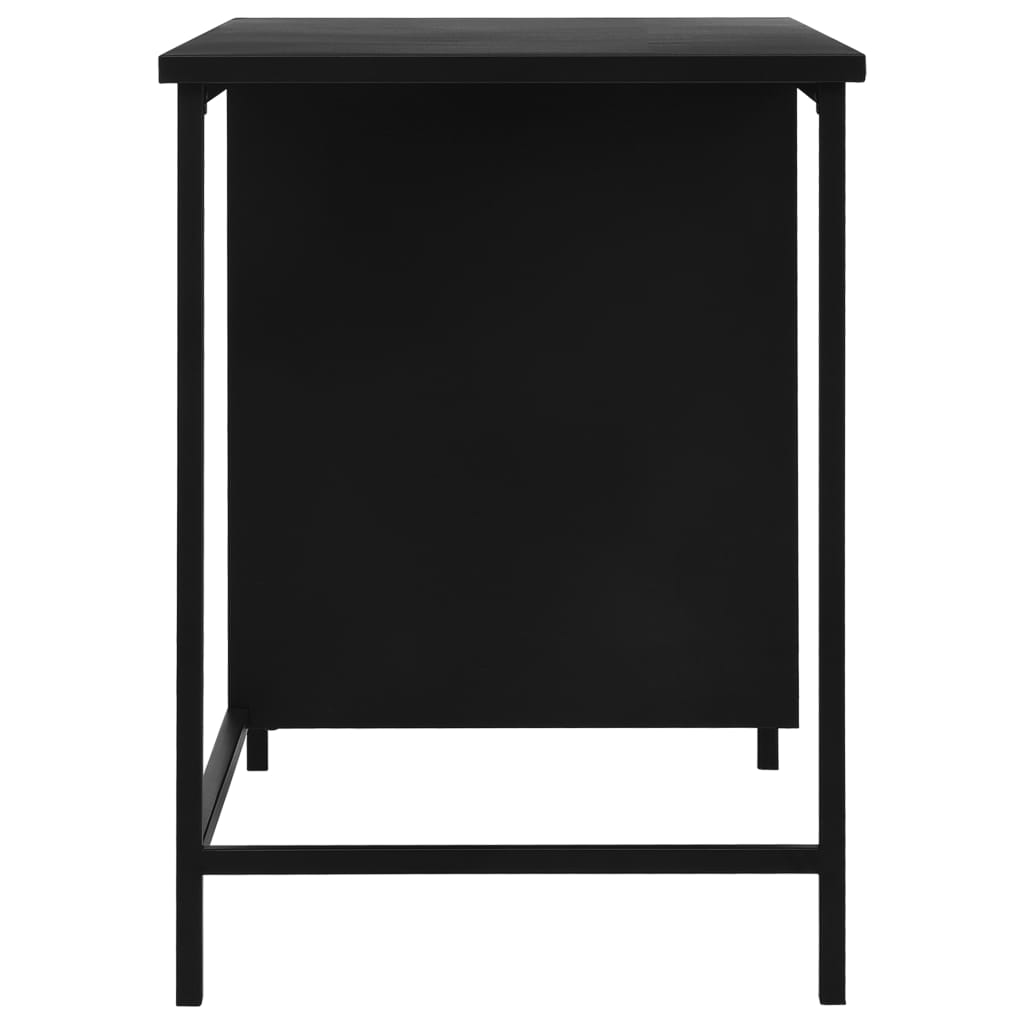 Bureau industriel avec tiroirs Noir 120x55x75 cm Acier