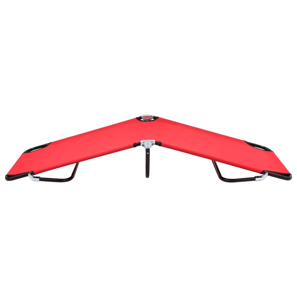 Chaise longue pliable Rouge Acier