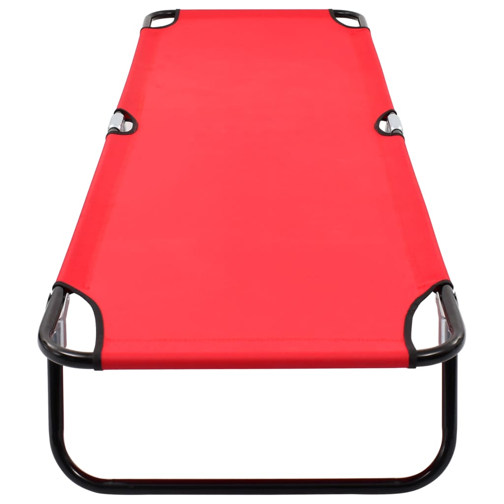 Chaise longue pliable Rouge Acier