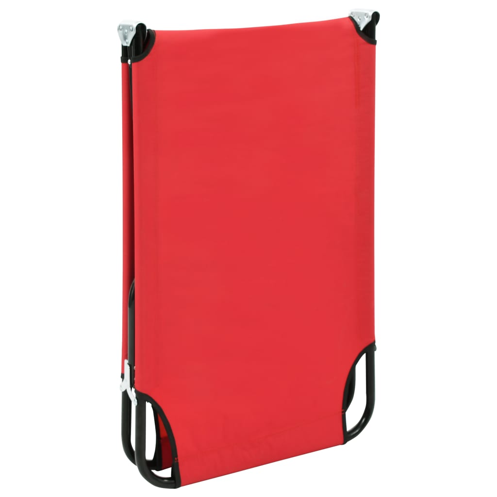 Chaise longue pliable Rouge Acier