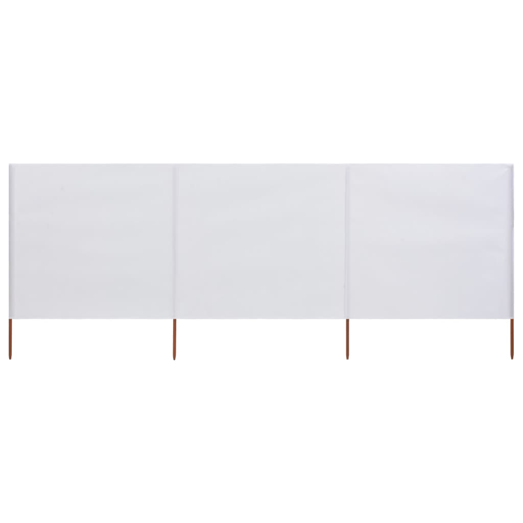 Paravent 3 panneaux Tissu 400 x 80 cm Blanc sable