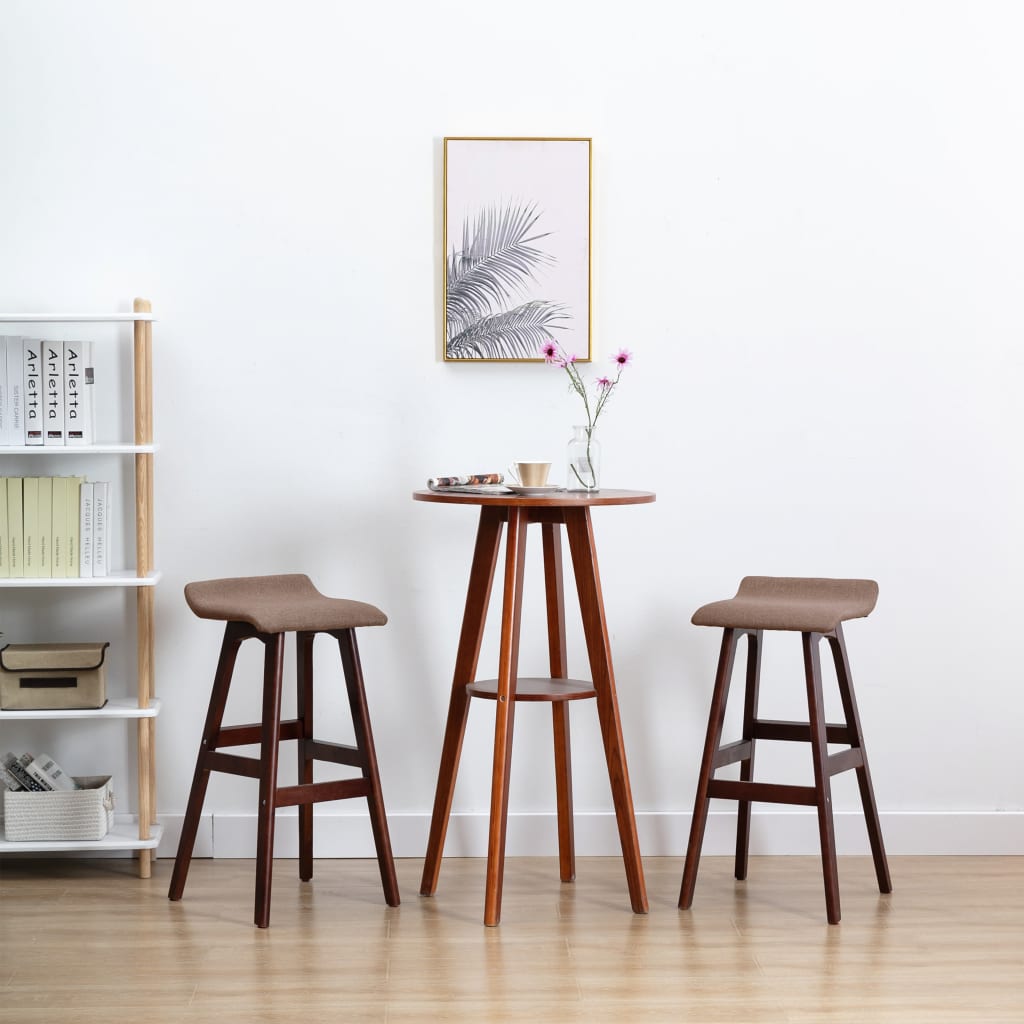 Chaises de bar 2 pcs Taupe Tissu