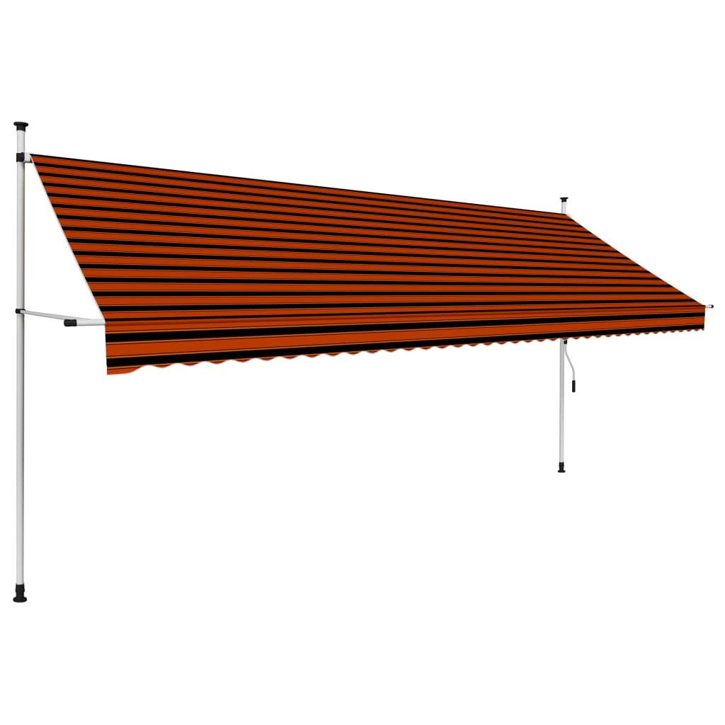 Auvent manuel rétractable 400 cm Orange et marron