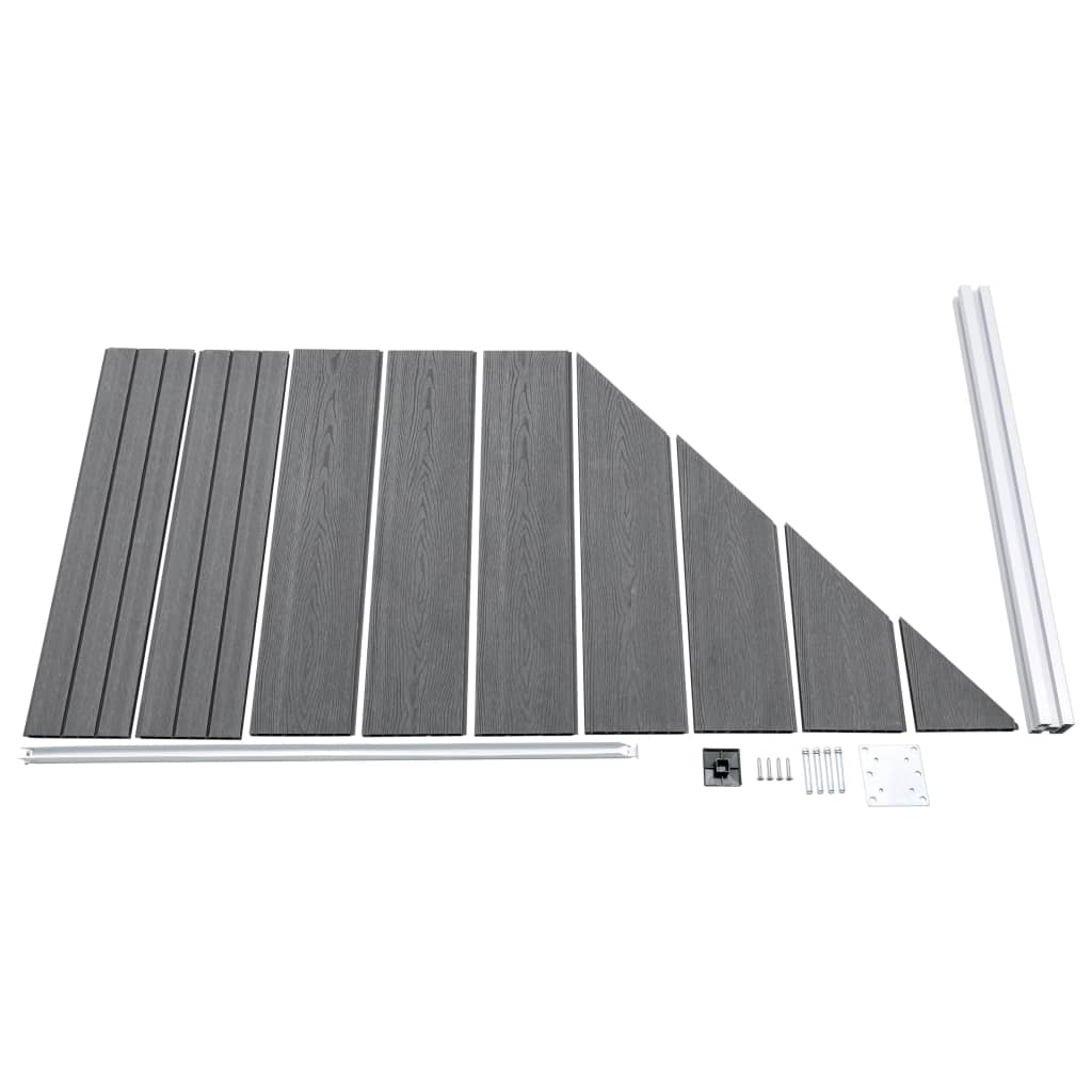 Panneau de clôture WPC 95x(105-180) cm Gris