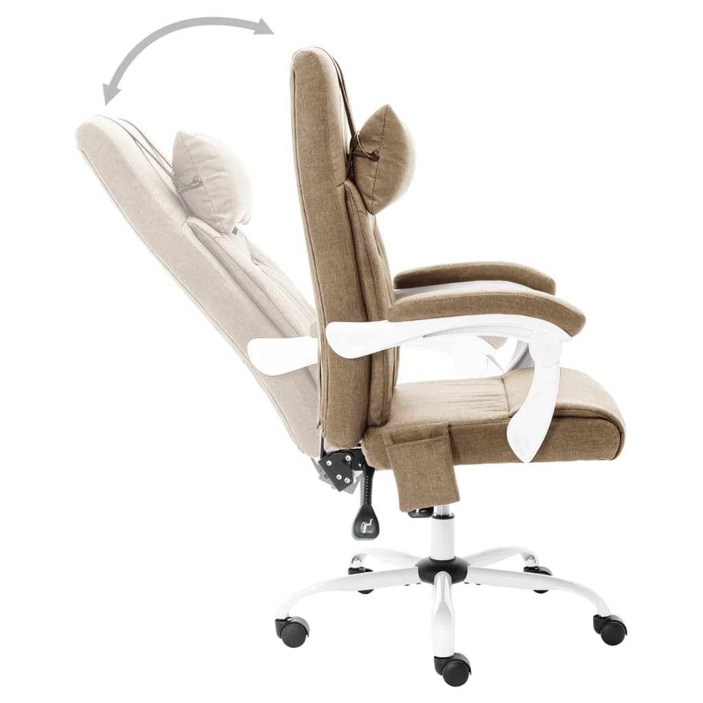 Chaise de bureau de massage Taupe Tissu