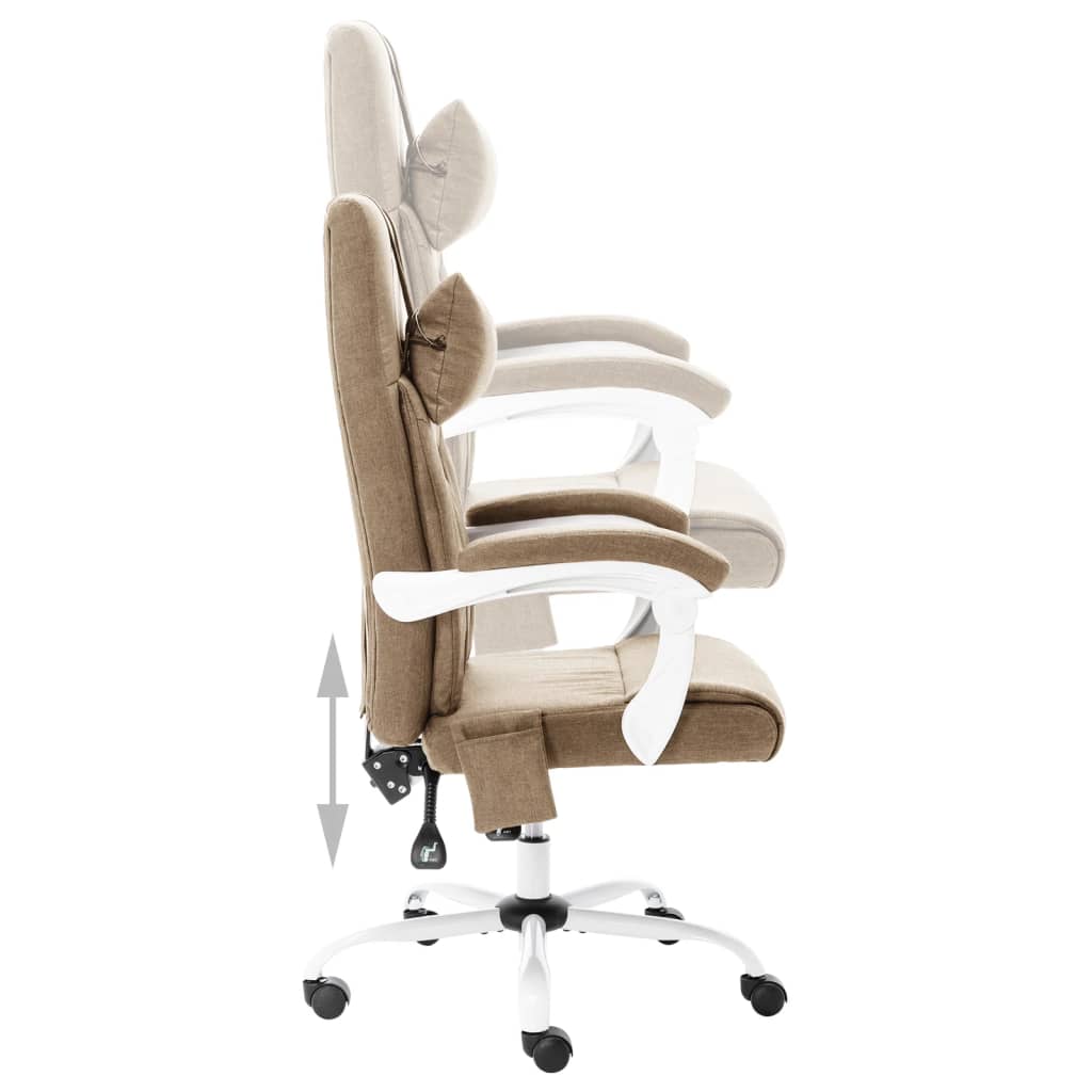 Chaise de bureau de massage Taupe Tissu