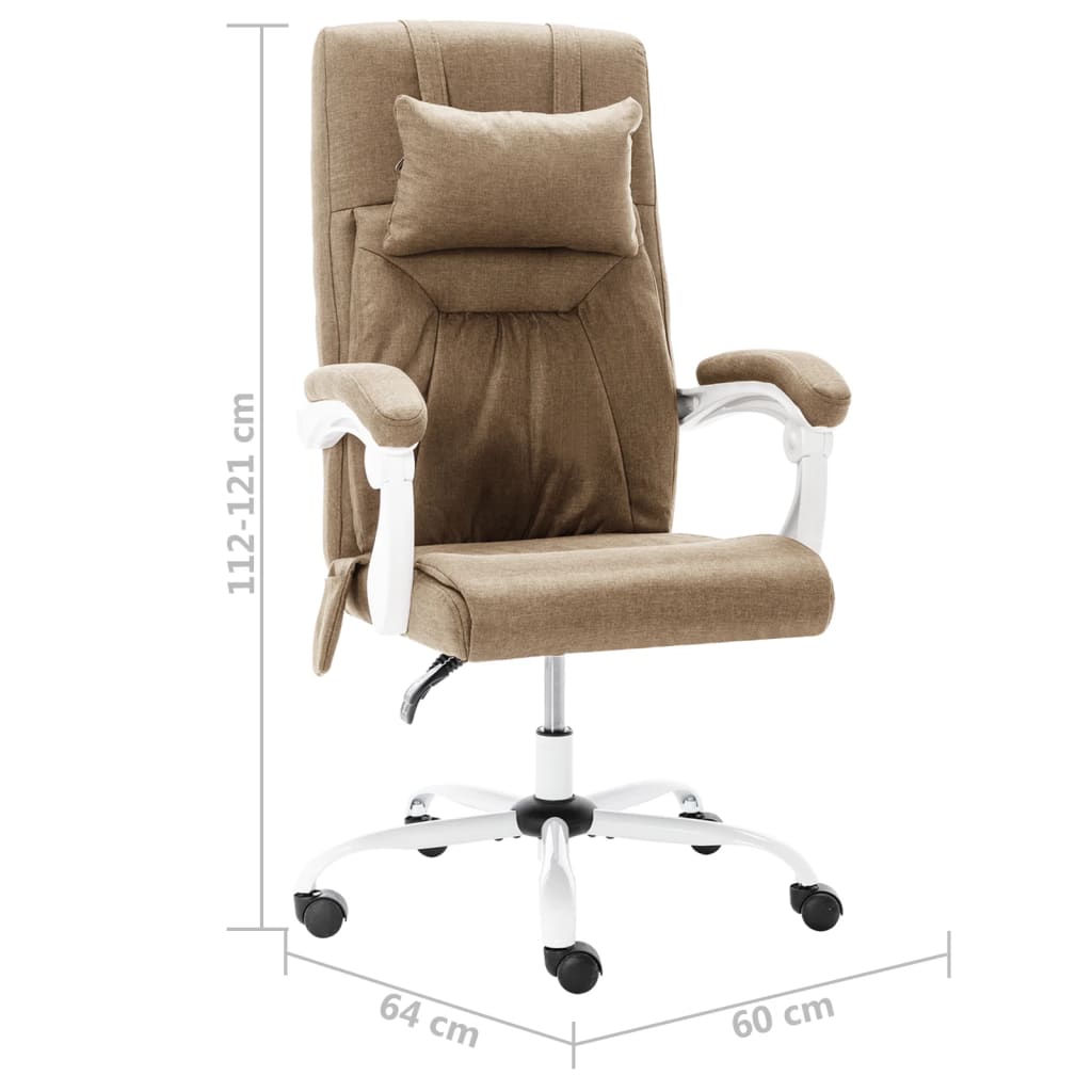 Chaise de bureau de massage Taupe Tissu