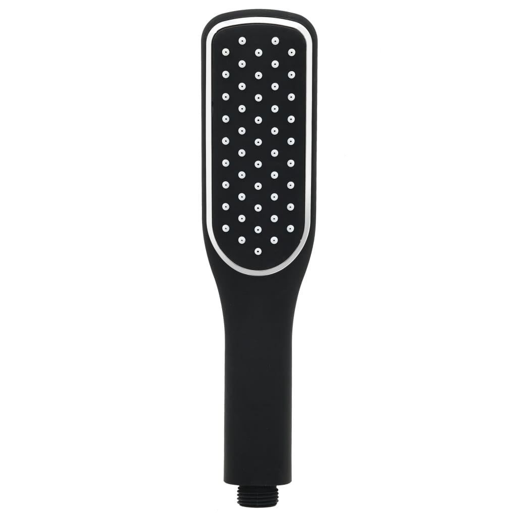 Ensemble de douche à deux têtes avec mitigeur et tuyau Noir