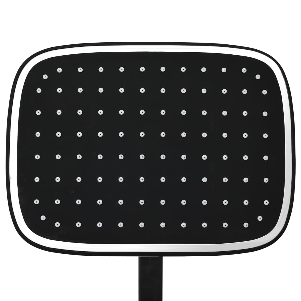 Ensemble de douche à deux têtes avec mitigeur et tuyau Noir
