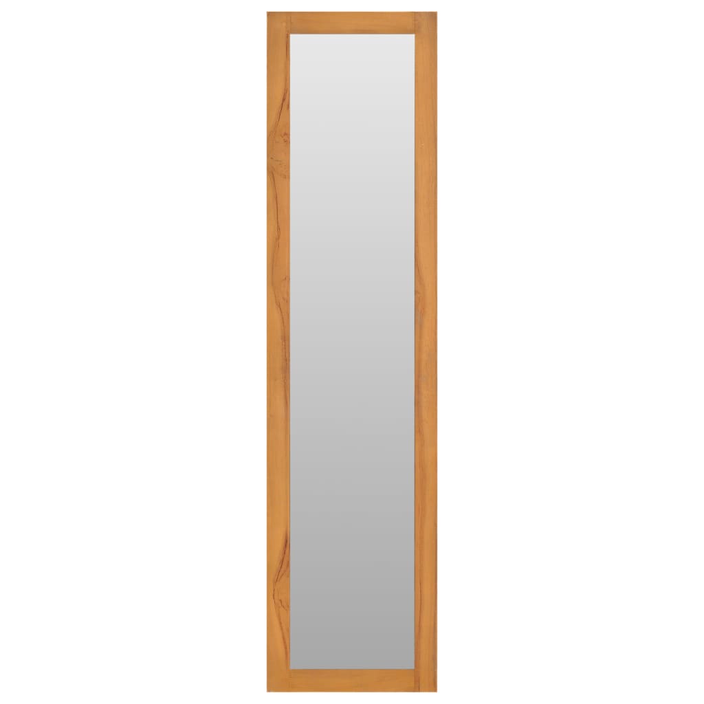 Miroir mural avec étagères 30x30x120 cm Bois de teck massif