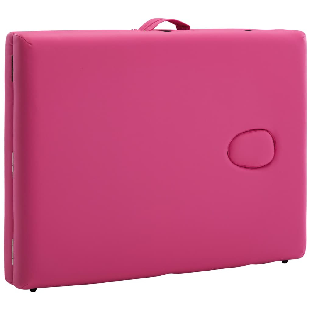 Table de massage pliable 2 zones Aluminium Rose