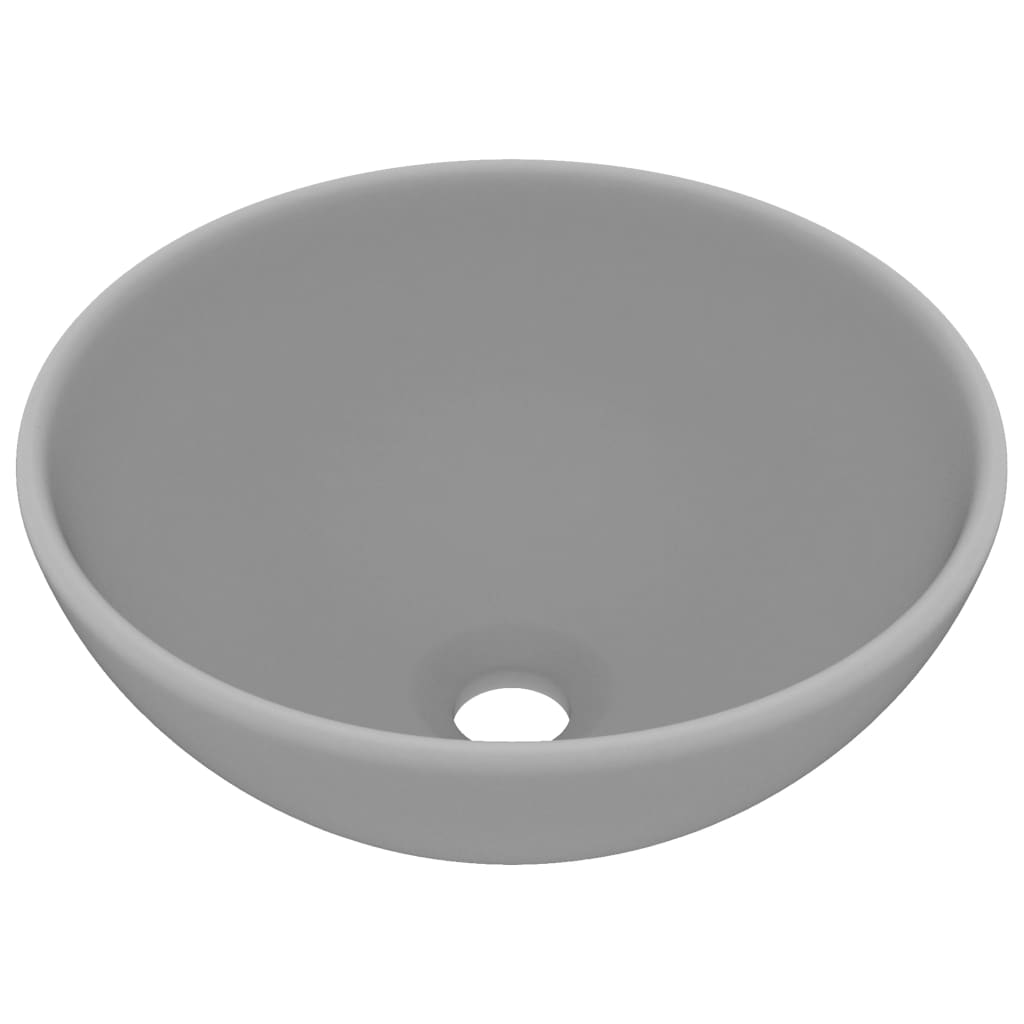 Lavabo rond de luxe de salle Gris clair mat 32,5x14cm Céramique