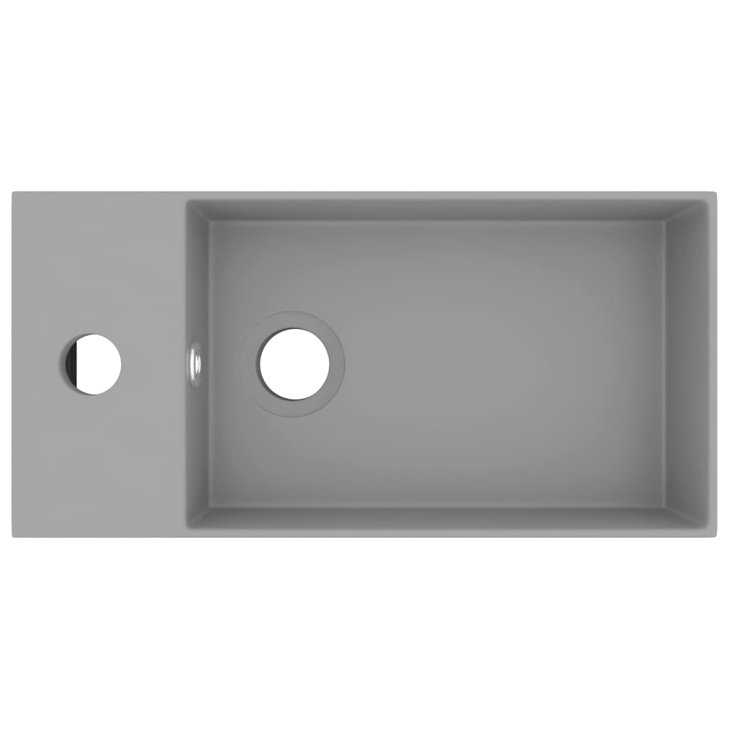 Lavabo de salle de bain avec trop-plein Céramique Gris clair