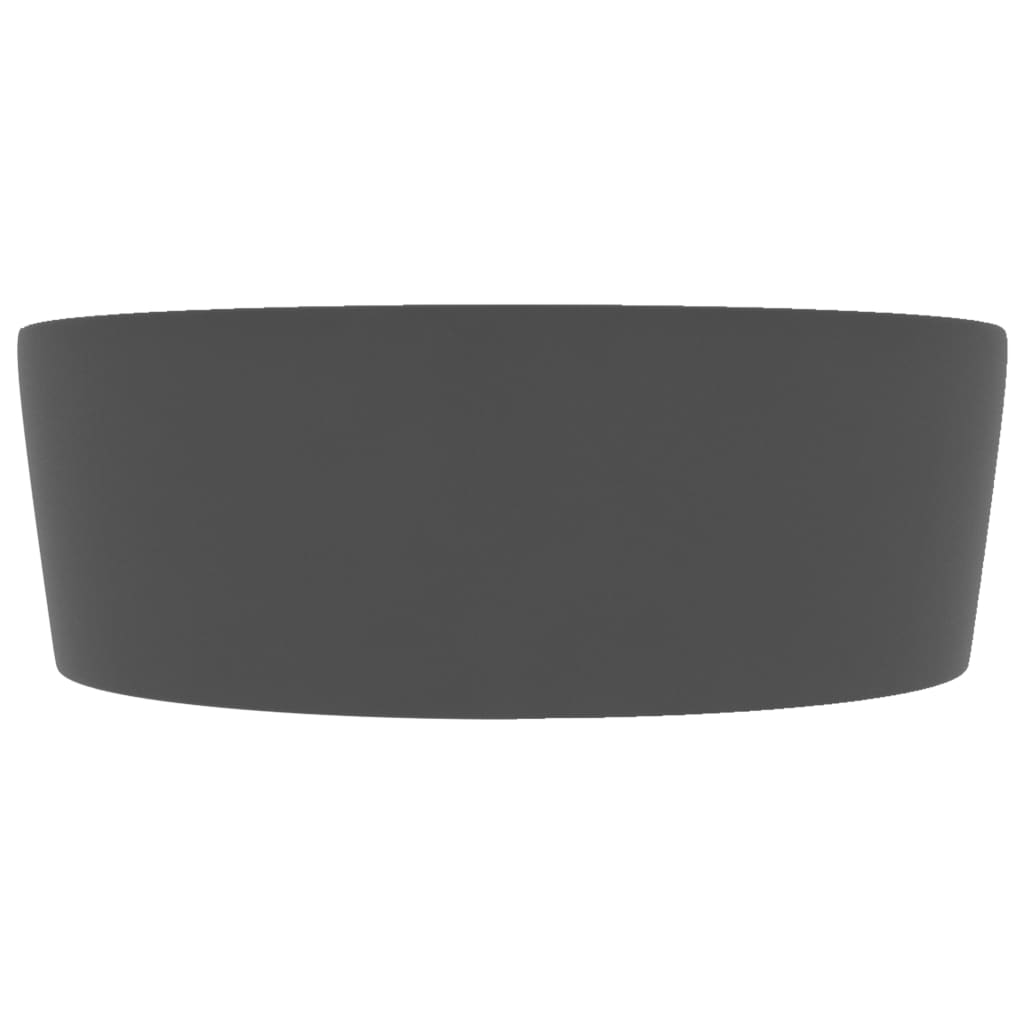 Lavabo de luxe avec trop-plein Gris foncé mat 36x13cm Céramique