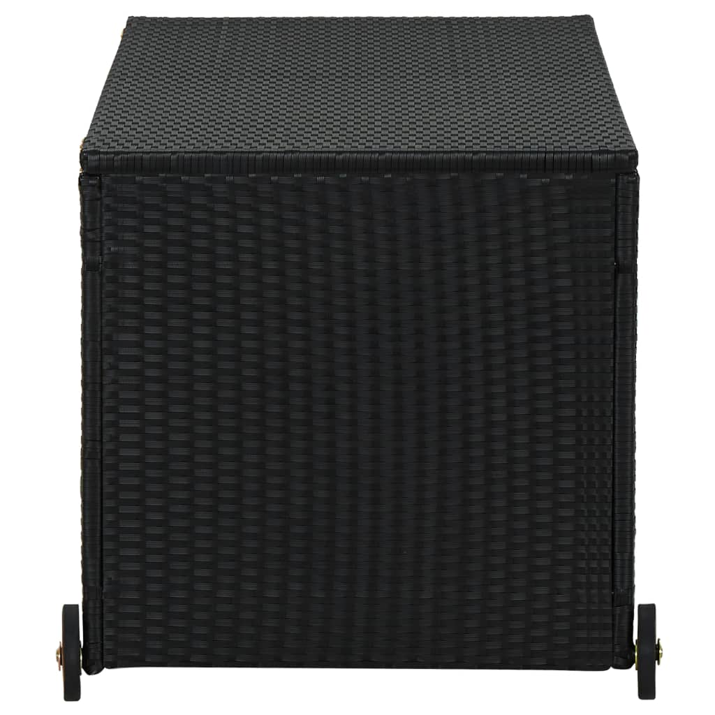 Boîte de rangement de jardin Noir 120x65x61 cm Résine tressée