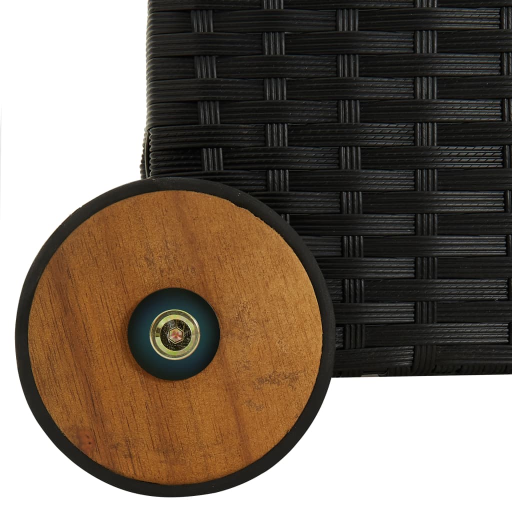 Boîte de rangement de jardin Noir 120x65x61 cm Résine tressée