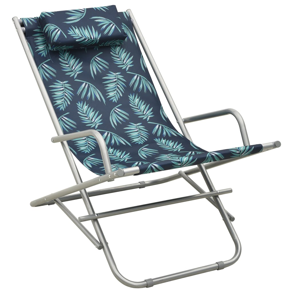 Chaises à bascule 2 pcs Acier Motif de feuilles