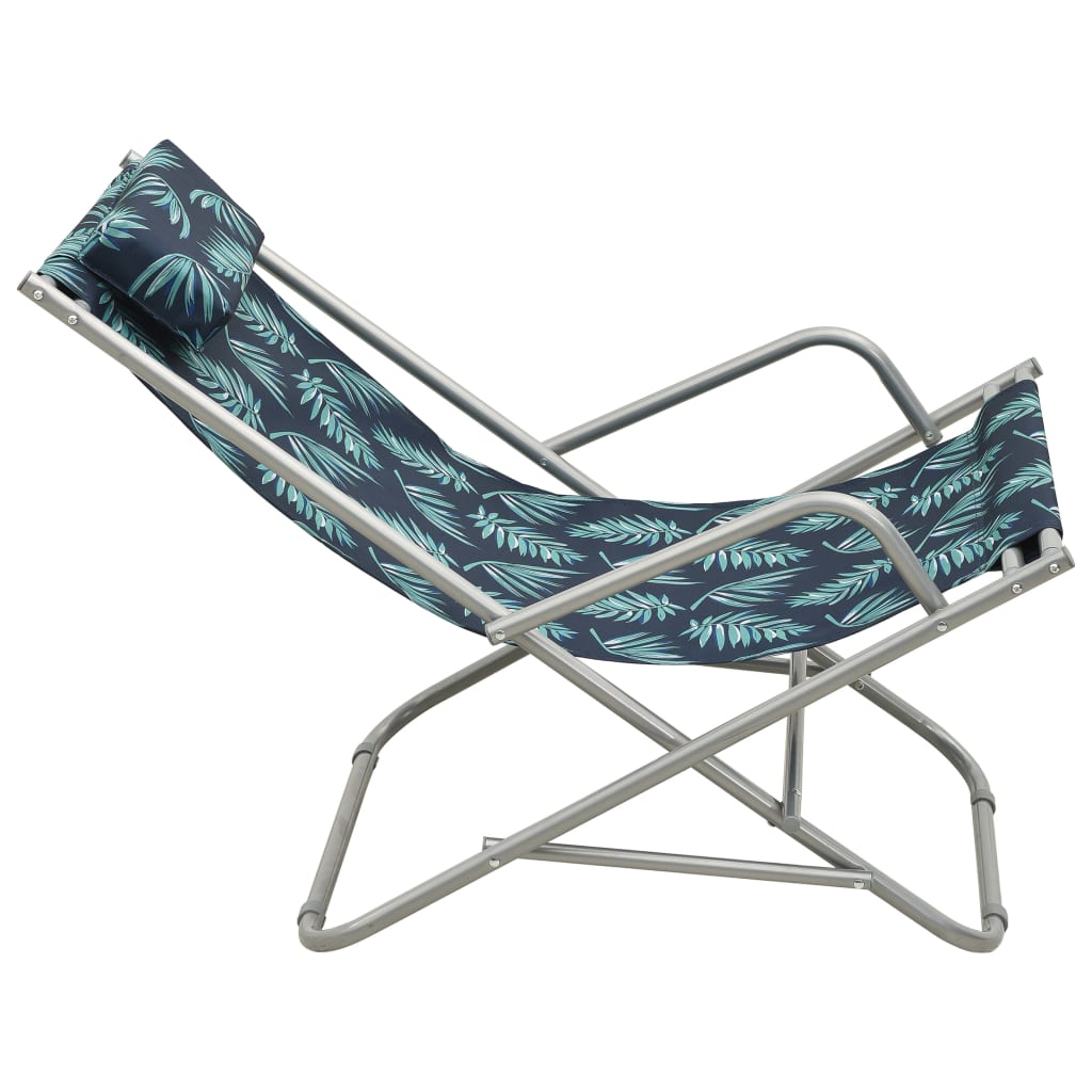 Chaises à bascule 2 pcs Acier Motif de feuilles